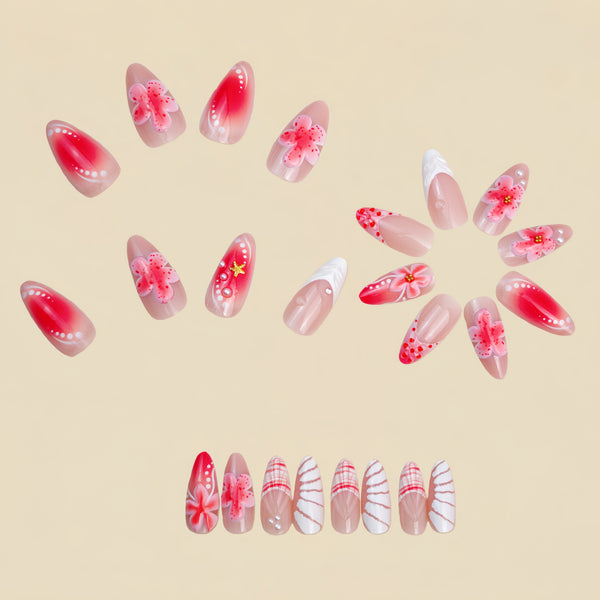 12 Sizes-24 Pcs Press On Nails Y1445