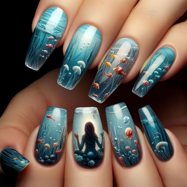 12 Sizes-24 Pcs Press On Nails Y823