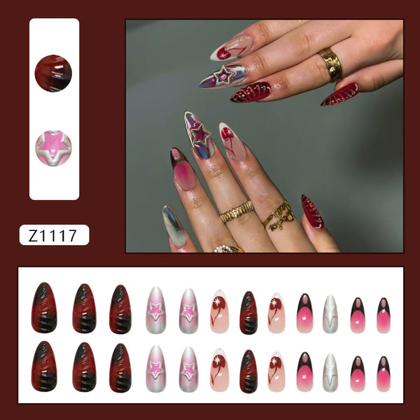 12 Sizes-24 Pcs Press On Nails Z1117
