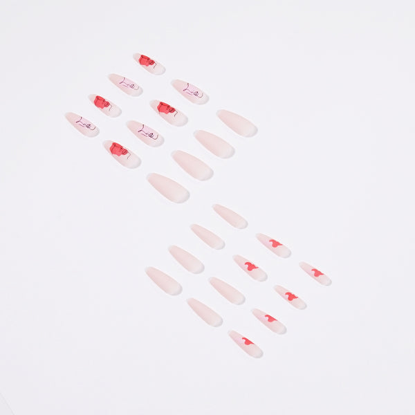 12 Sizes-24 Pcs Press On Nails JP1433