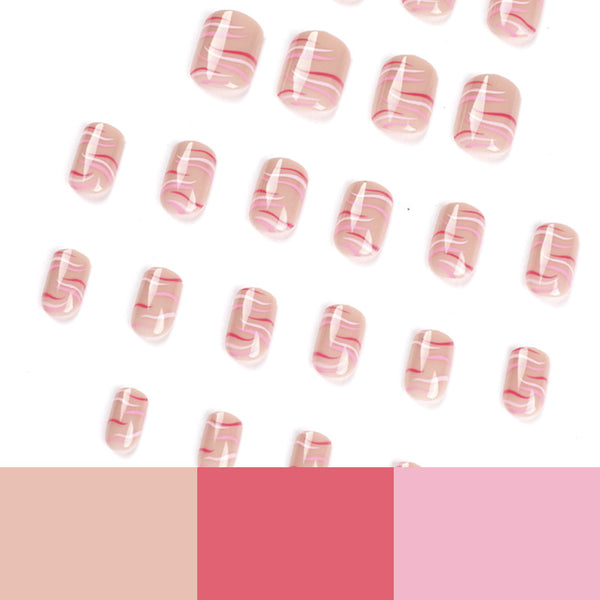 12 Sizes-24 Pcs Press On Nails JP1954