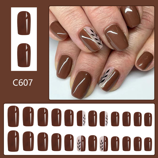 12 Sizes-24 Pcs Press On Nails C607