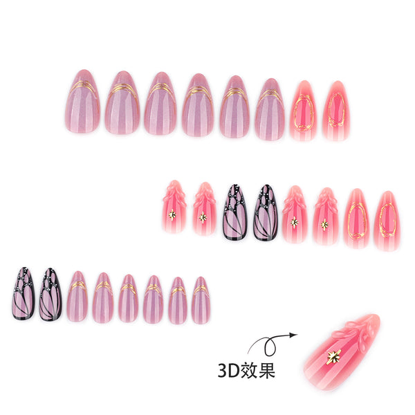 12 Sizes-24 Pcs Press On Nails JP4267