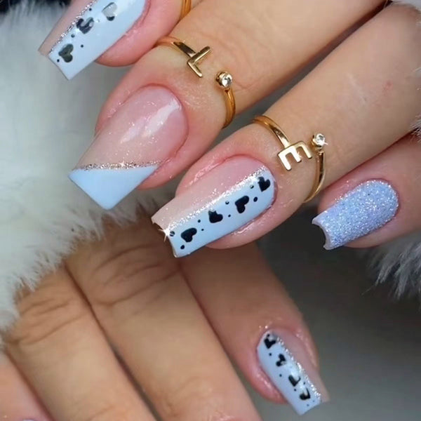 12 Sizes-24 Pcs Press On Nails W719
