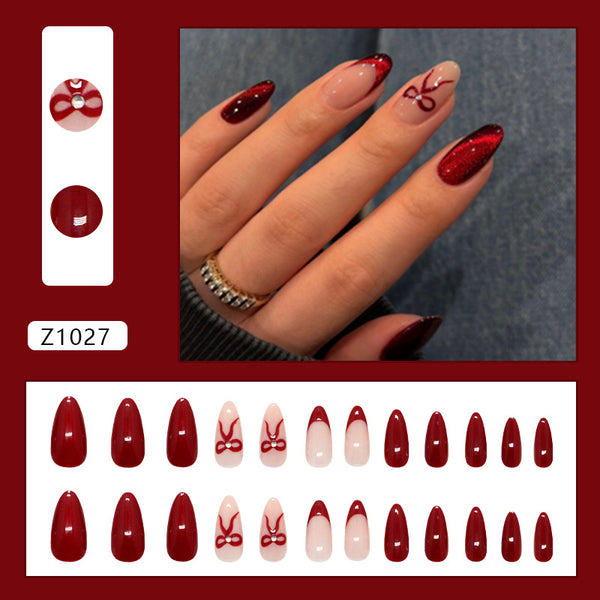 12 Sizes-24 Pcs Press On Nails Z1027