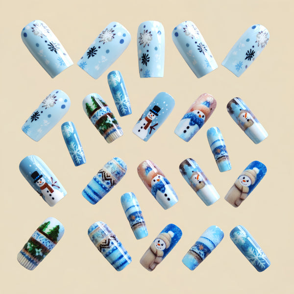 12 Sizes-24 Pcs Press On Nails Y1213