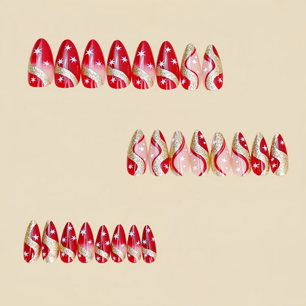 12 Sizes-24 Pcs Press On Nails Y1998