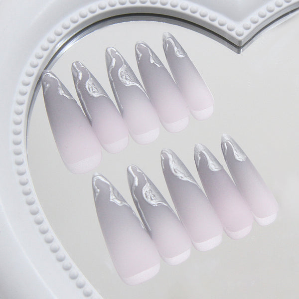 12 Sizes-24 Pcs Press On Nails W1894