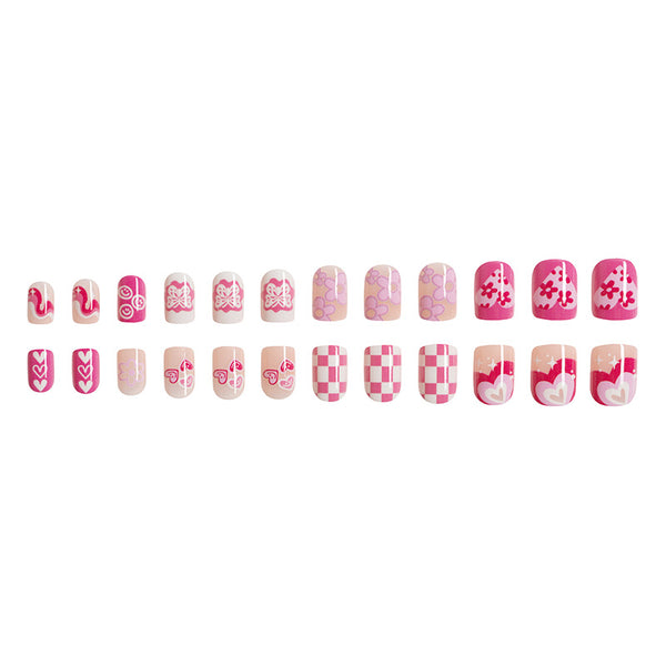 12 Sizes-24 Pcs Press On Nails C252