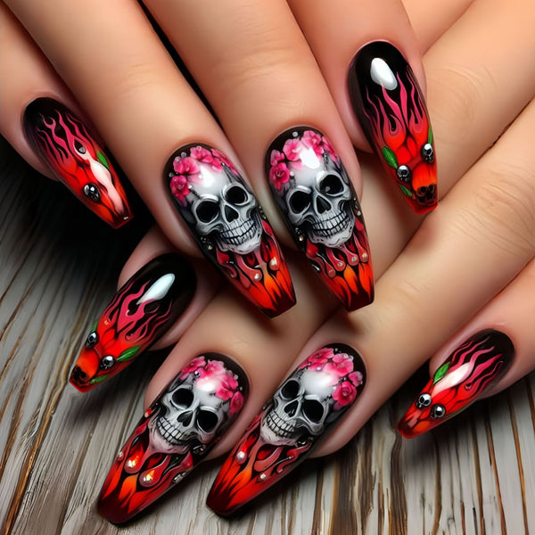 12 Sizes-24 Pcs Press On Nails Y1092