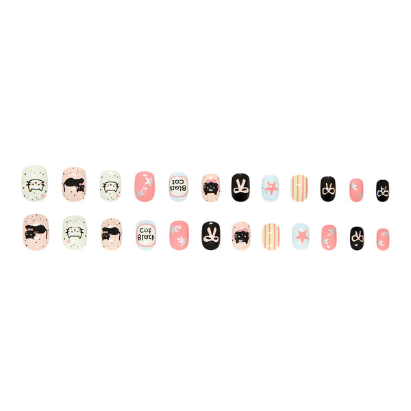 12 Sizes-24 Pcs Press On Nails K034