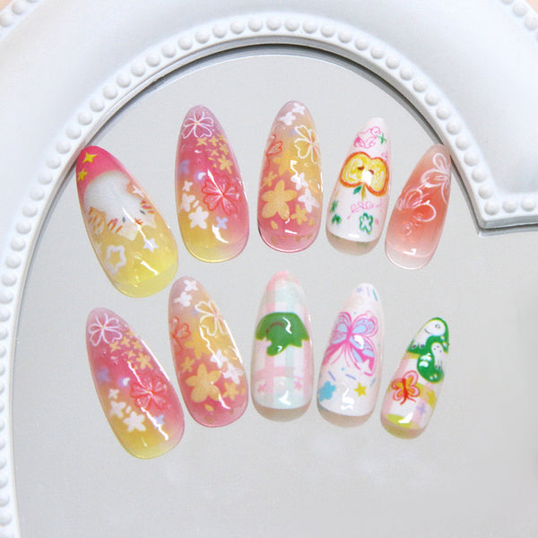 12 Sizes-24 PcsPress On Nails W2050