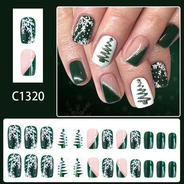 12 Sizes-24 Pcs Press On Nails C1320