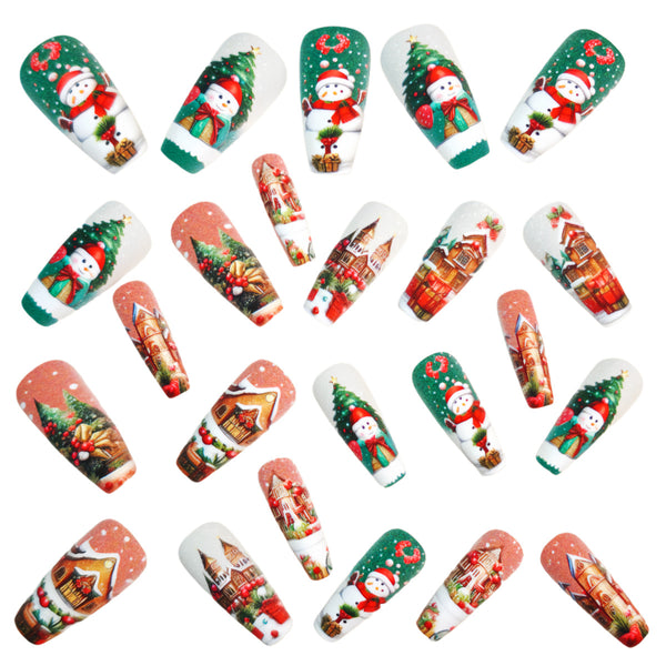 12 Sizes-24 Pcs Press On Nails Y1321