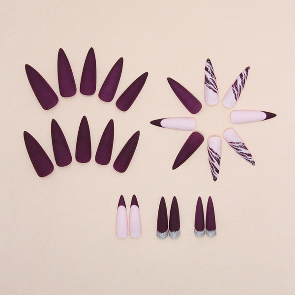 12 Sizes-24 Pcs Press On Nails W1146