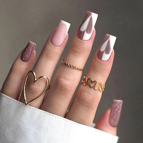 12 Sizes-24 Pcs Press On Nails W1516