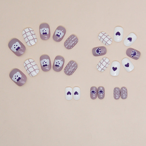 12 Sizes-24 Pcs Press On Nails K008