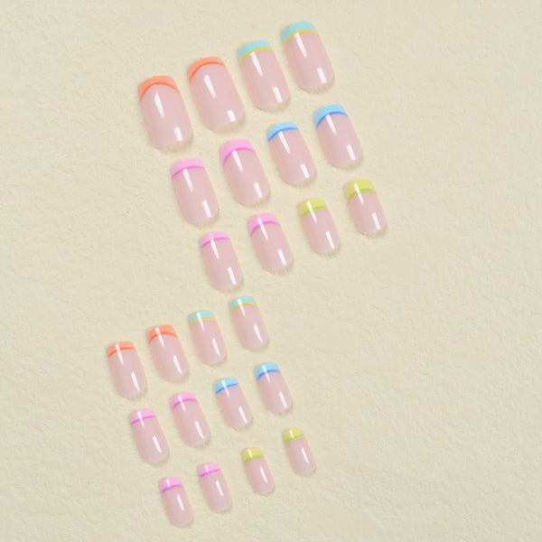 French Glossy Short Square Press on Nails