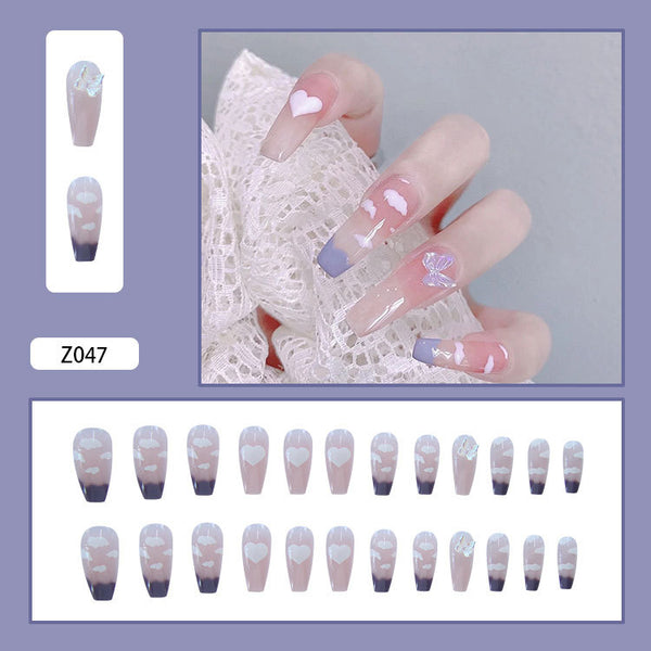 12 Sizes-24 Pcs Press On Nails Z041