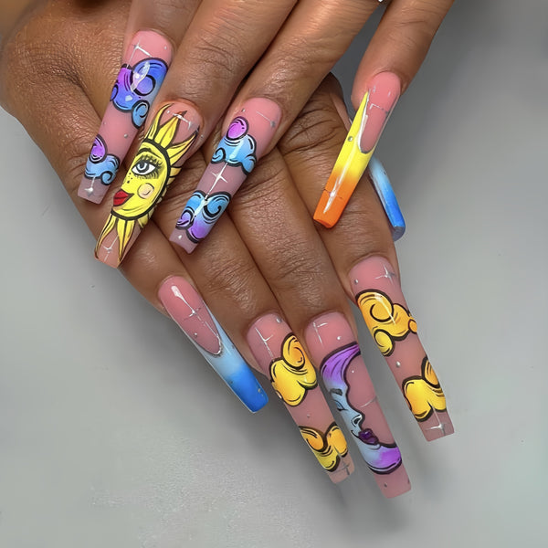 12 Sizes-24 Pcs Press On Nails Y200