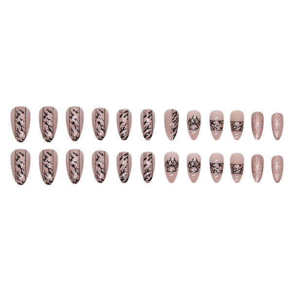12 Sizes-24 Pcs Press On Nails W1089