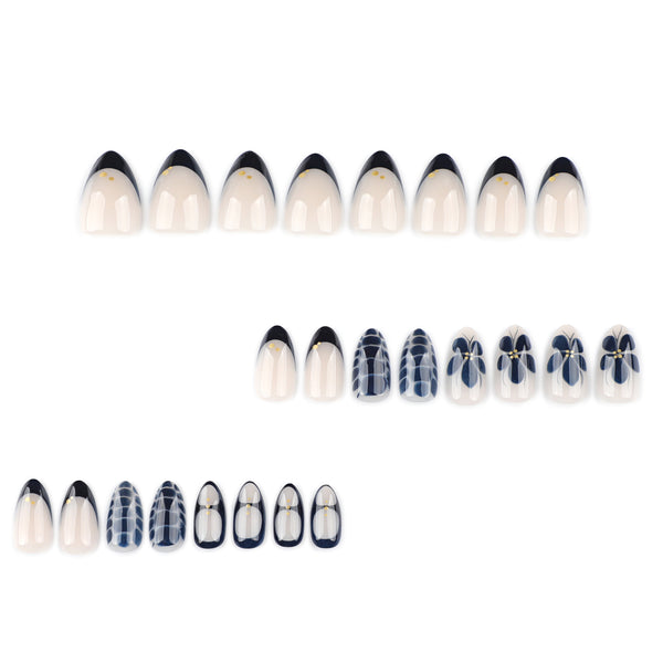 12 Sizes-24 Pcs Press On Nails JP4046