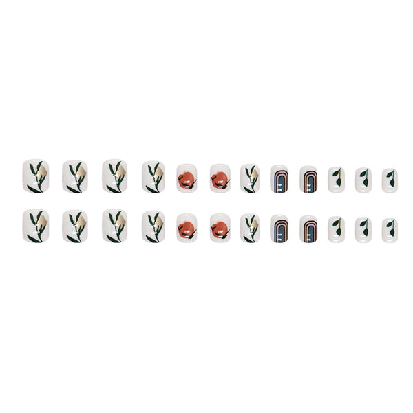 12 Sizes-24 Pcs Press On Nails W1474