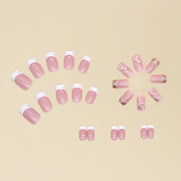 12 Sizes-24 Pcs Press On Nails Y007
