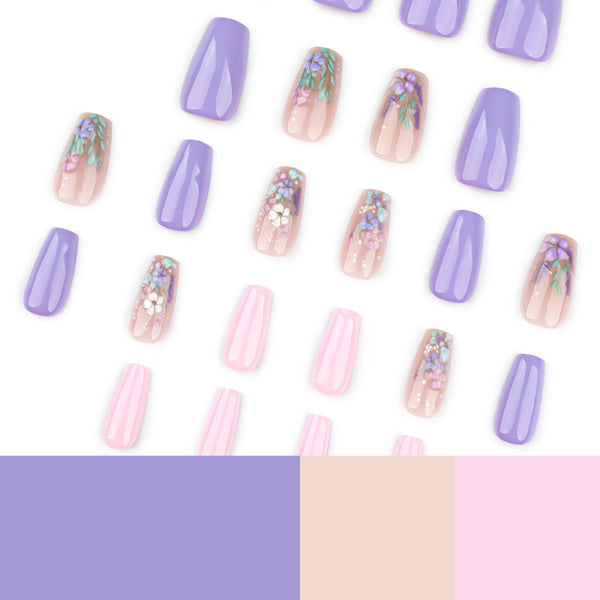 12 Sizes-24 Pcs Press On Nails JP3722