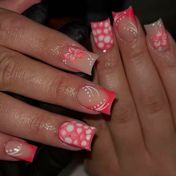 12 Sizes-24 Pcs Press On Nails C1247