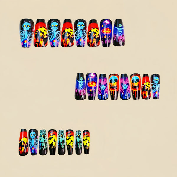 12 Sizes-24 Pcs Press On Nails Y1038