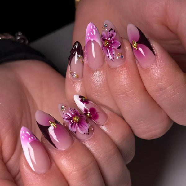 12 Sizes-24 Pcs Press On Nails JP4226