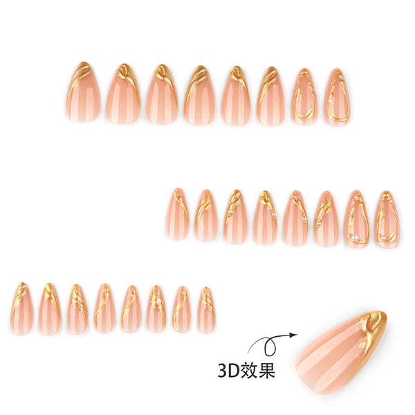 12 Sizes-24 Pcs Press On Nails JP3873