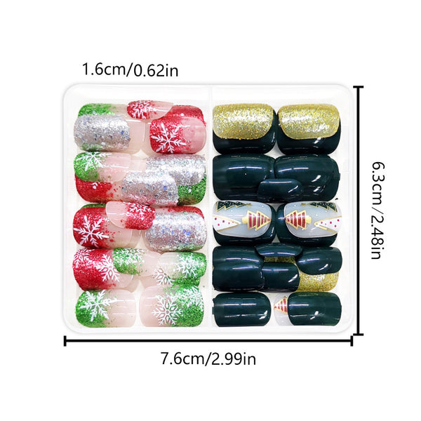 48 Pcs Press On Nails Xmas-12-48pcs