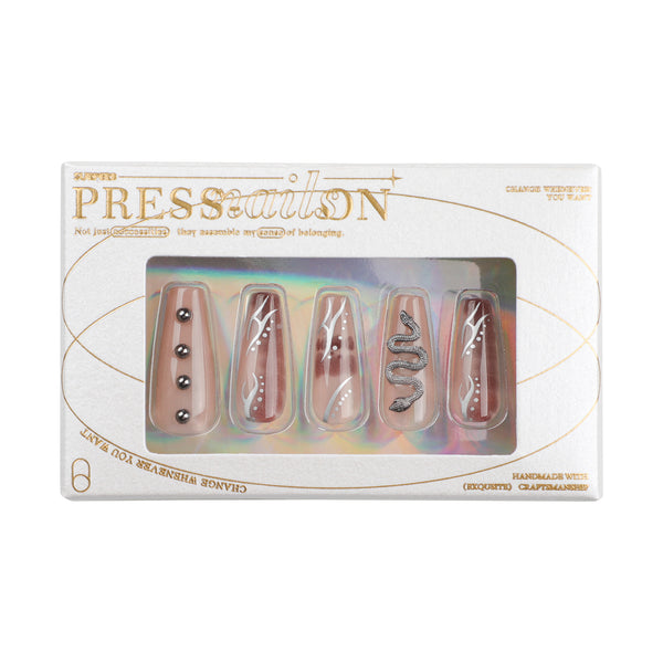 12 Sizes-24 Pcs Press On Nails GN019