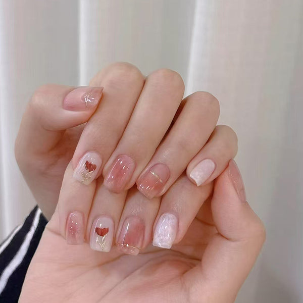 12 Sizes-24 Pcs Press On Nails R963