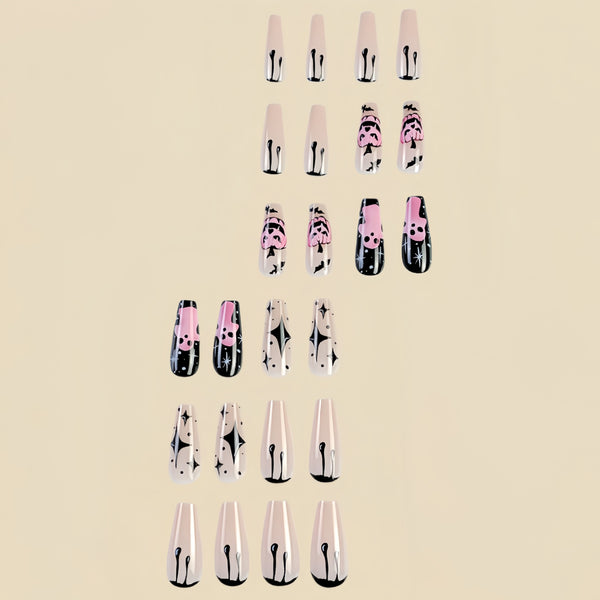 12 Sizes-24 Pcs Press On Nails Y135