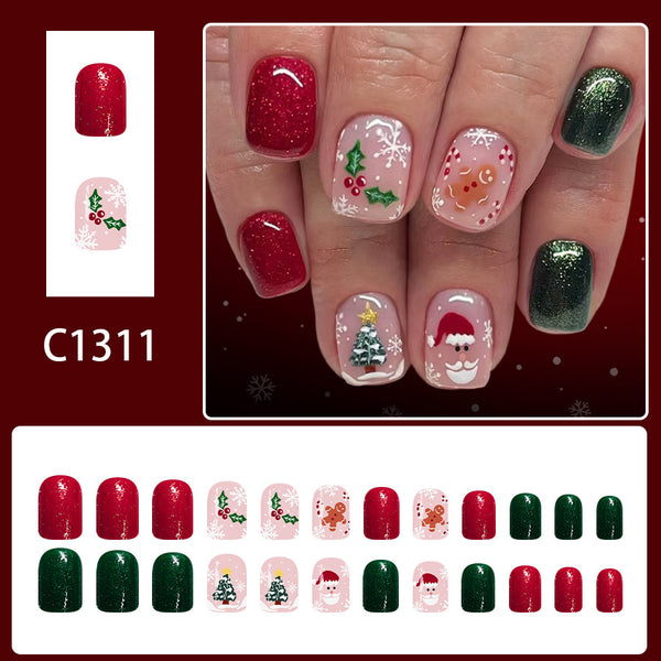 12 Sizes-24 Pcs Press On Nails C1311