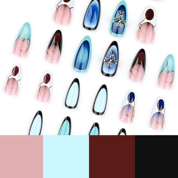 12 Sizes-24 Pcs Press On Nails JP3562