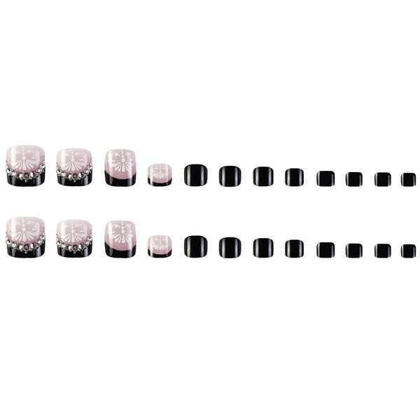 12 Sizes-24 Pcs Press On Nails D014
