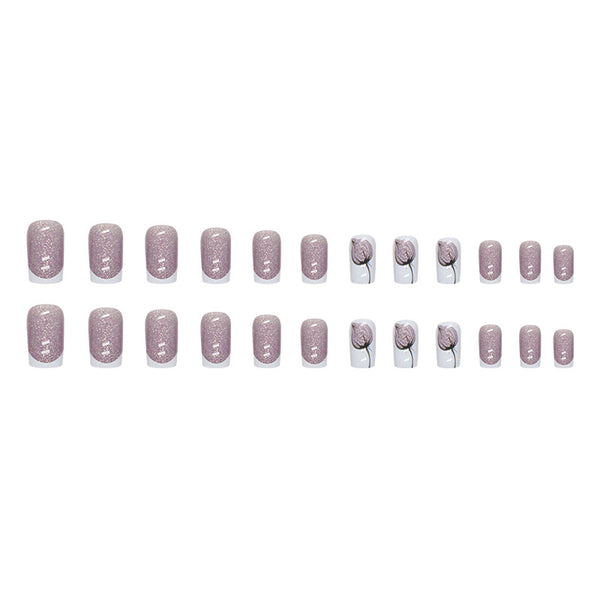 12 Sizes-24 Pcs Press On Nails W823