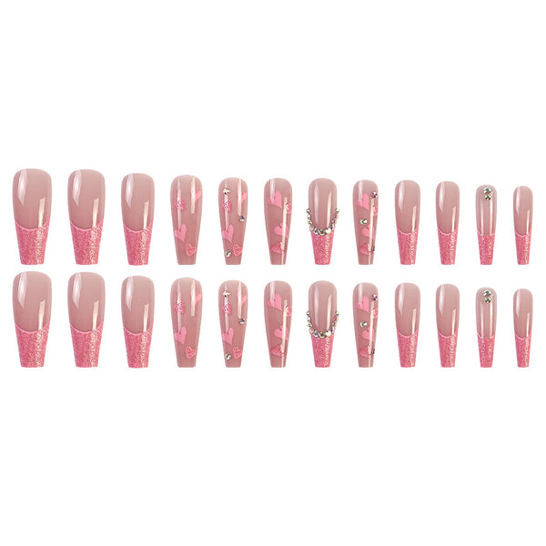 12 Sizes-24 Pcs Press On Nails D011