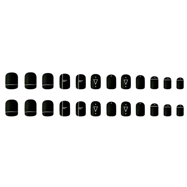 12 Sizes-24 Pcs Press On Nails Y059