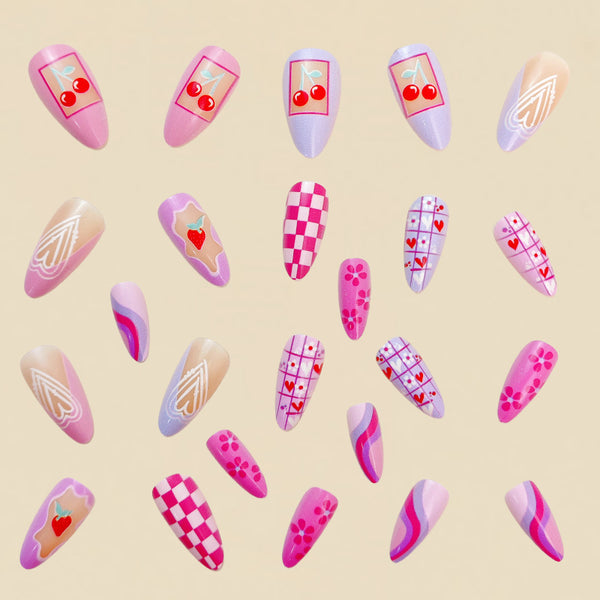 12 Sizes-24 Pcs Press On Nails YQ02