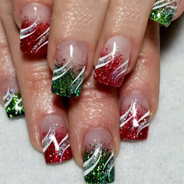 12 Sizes-24 Pcs Press On Nails C715