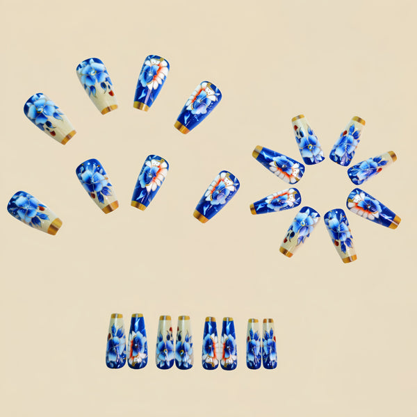 12 Sizes-24 Pcs Press On Nails Y1264