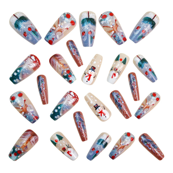 12 Sizes-24 Pcs Press On Nails Y1316