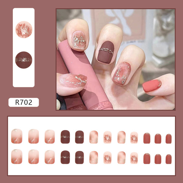 12 Sizes-24 Pcs Press On Nails R702