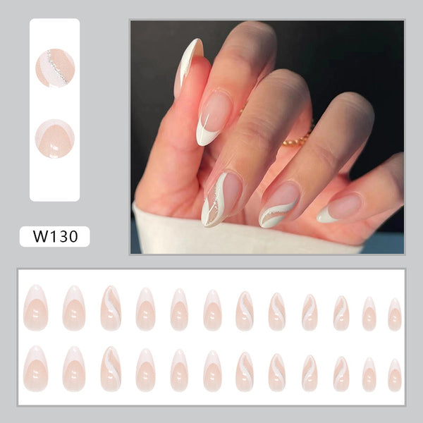 12 Sizes-24 Pcs Press On Nails W130