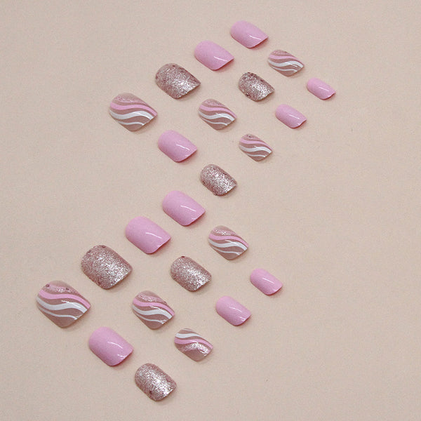 12 Sizes-24 Pcs Press On Nails W1281